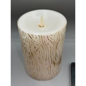 Martha Stewart x Luminara 5" Faux Wood Candle w/ Remote NEW